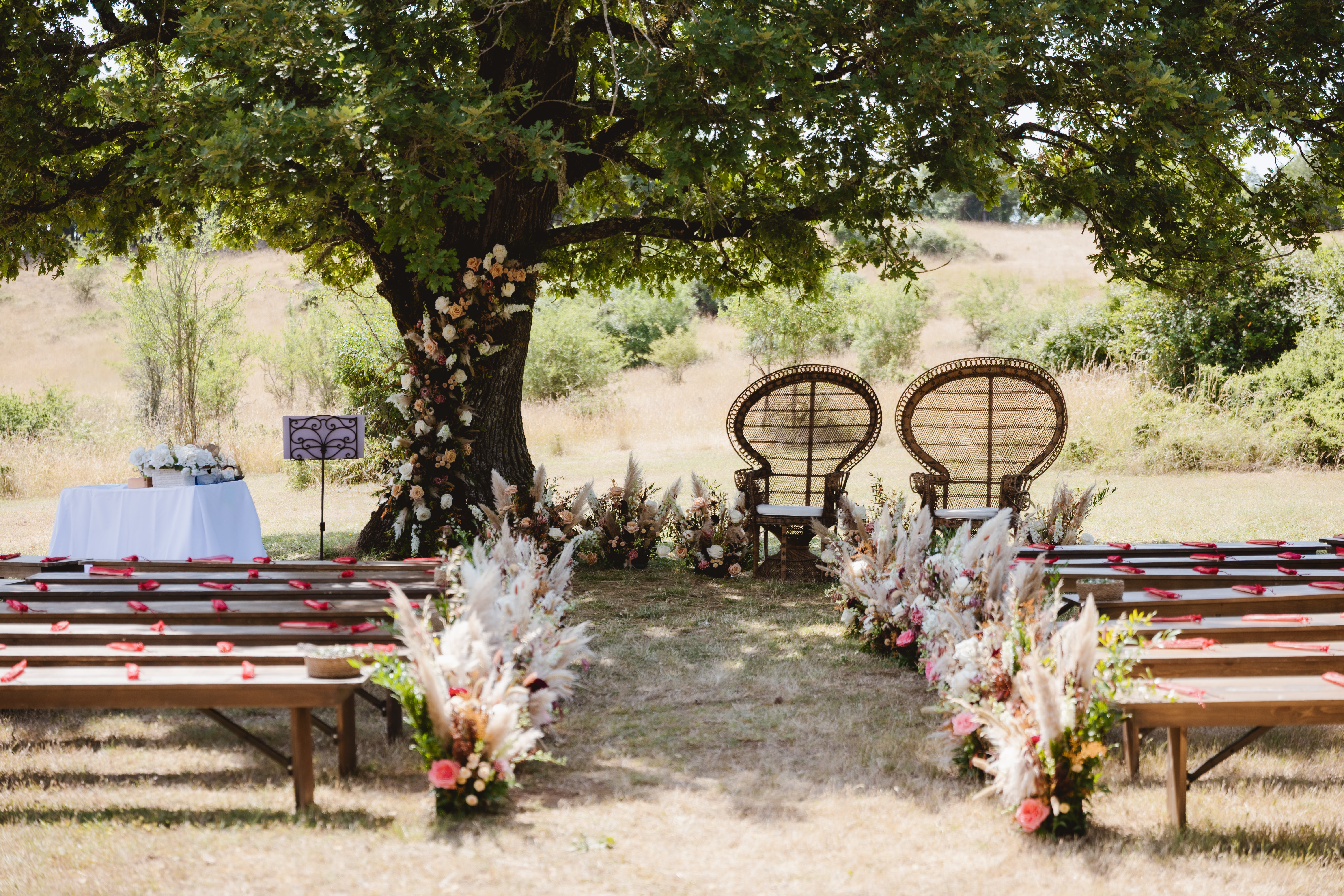 Mariage boho — bouquet et accessoires